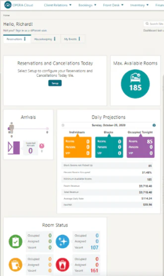 screenshot of OPERA Cloud Property Management